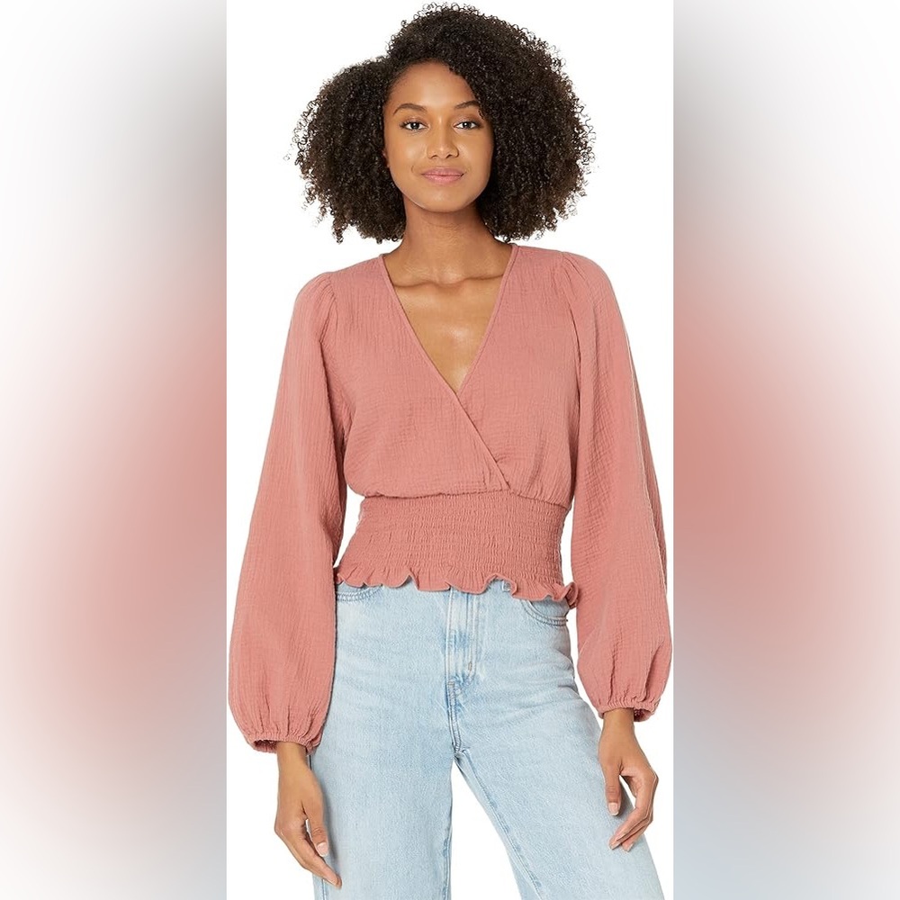 Women's Pink Wrap Top